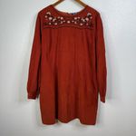 Wrangler Retro Embroidered Corduroy Long Sleeve Dress Size Xlarge Orange Photo 1