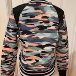 C&C California Scuba and Mesh Boxy Pastel Camo Striped Trim Sweatshirt Photo 2