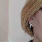 Boutique NEW Luxury White Ceramic Diamond Hoop Earrings‎ Photo 7