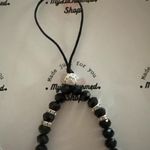 Handmade Cell Phone Charm Strap Black Glass Beads New Photo 2
