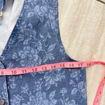 Vintage Vivaldi Denim Vest Boho Cottagecore Chic Floral Large Made in USA Blue Photo 6