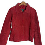 wilson's leather Vtg  Red Leather suede zip up Jacket 90s retro size large Photo 1