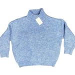 FRNCH  Long Sleeve Oversized Mock Neck Sweater in Blue, Size S/M​​ Photo 0