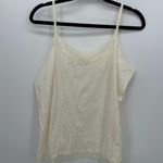 Coldwater Creek Womens Cream Cami Tank Top Size XL Lace Y2K Stretch Preppy Romantic Dainty Photo 0
