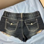Rue 21 Dark Blue Jean Shorts with Plaid Accents Photo 13