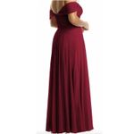 DESSY COLLECTION Vivian Diamond 2970 Claret Off the Shoulder Draped Dress $284 Red Size 14 Photo 3