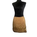 Jennifer Lopez Women’s Gold Sequin Pencil Skirt Lined Zipper Back Closure Size 4 Photo 1
