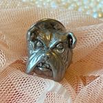 Vintage Bulldog Head Lapel Pin Pewter Dog Lovers Collectible Jewelry Silver Photo 0