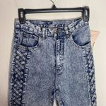 Pure Jeanswear high rise acid wash mom jeans with lattice accents vintage size 7 Blue Photo 2