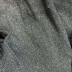 Chico's Women's Top 2 L Sm Blue Metallic Knit Asymmetric Hem Stretch casual work Photo 8