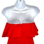 Liv Foster Ruffle Crepe Back Satin Red Popover Dress Size 0 NWT Photo 3
