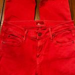 MOTHER The Rascal Cuff Premium Stretch‎ Denim Jeans in Rambutan Red Size 27 Photo 2