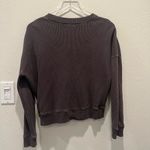 Madewell Waffle Knit Boxy Sweatshirt Tee in Black Coal size Medium Photo 3