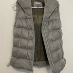 Eddie Bauer 550 Fill Power GOOSE DOWN Puffer Vest Gray Grey Hooded Winter Small Photo 0