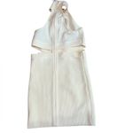 Herve Leger Herve By Halter Turtleneck Cutout Mini Dress vanilla size Large Photo 6
