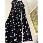Vintage 90s Black White Floral Whimsigoth Witch Phoebe Buffay Long Maxi Dress 12 Photo 5