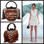 Cult Gaia ππ Lillith Bag ~ Tortoise Acrylic Mini Top Handle Bag Collapsible Photo 3