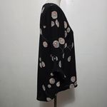 Anthropologie  Daniel Rainn Kona Black Floral Split Neck Blouse Size Large Boho Photo 3
