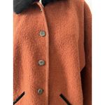 Vtg 80s Skyr wool rust Shacket L black Fur Collar old money quiet luxury grandma Orange Size L Photo 6