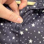 Urban Outfitters Blue Satin Star Print Button Down Shirt Womens M Galaxy Preppy Photo 7