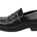 ZARA  Black Patent Leather Square Toe Chunky Platform Loafer Shoes Sz EU 39 US 8 Photo 0