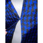 Peck & Peck Women’s SILK Blue/Black Houndstooth Blazer 12P Photo 3