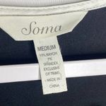 Soma  Black Long Sleeve Cream Lace Pajama Shirt Medium Photo 1