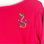 Quacker Factory Red Long Sleeves Embellished Beaded Patriotic Top, Size Large Photo 4