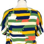 Maeve  Anthropologie Milla Striped Multicolor Short Sleeve Blouse Size Small Photo 7