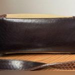 Brahmin Vintage Large Cream Woven Canvas Brown Leather Shoulder Handbag Purse Photo 4