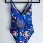 La Blanca  Havana Tropics One-Piece Swimsuit Convertible Straps Blue Sz 12 Photo 2
