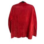 Chico's  Jacket Womens 3 (XL) Red Suede Mandarin Collar Frog Closure Leather Photo 1