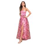 Wonderful Waltz Pink Floral Print Strapless Bustier
Maxi Dress Size Large Photo 5