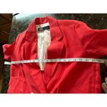 ZARA  LINEN Blazer Jacket Wide Oversized Red Linen Blend Size S Boyfriend Pockets Photo 5