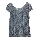 Alex Evenings Alex Evening Silver Embroidered Sequins Flare Party Wedding Guest Dress Size 16 Photo 4