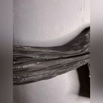 Elan  Black Shimmer Stripe Mock Neck Smocked Long Sleeve Blouse.  Size Large NWT Photo 4