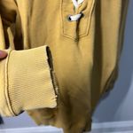 Aerie  Lace-up Oversized Sweatshirt Mustard Yellow Photo 3