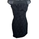 Alexis  Textured Strapless Black Mini Bodycon Cocktail Dress Size Small Photo 1