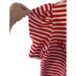 Peach Love California  Red White Striped Puff Sleeve T Shirt Top Women's Size S Photo 3
