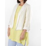 Bryn Walker  White 100% Linen Open Front Cardigan Jacket Photo 1