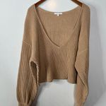 Lunya Reversible Ribbed Cotton Silk Blend Sweater Size Large Tan Photo 2