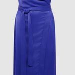 Reiss Flora Off-The-Shoulder Satin Midi Dress in Purple Photo 3