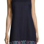 Kate Spade Embroidered Tassel Sleeveless Dress in Rich Navy Size 6 Blue Photo 0