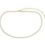Macy's Cubic Zirconia Round-Cut Choker Necklace in Gold-Tone MSRP $140 NWT Photo 0