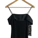 Alex Evenings Black Satin Straight Neck Column Maxi Formal Gown Size 6 Photo 1