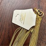 Amrita Singh 18K gold plated multi brass chain necklace, synthetic rubies, NWT Photo 3