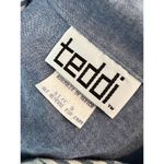 TEDDI Vintage Shirt SMALL Denim Chambray button front short sleeve Garden Flower Photo 2