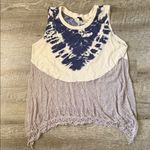 Free People  Tie-Dye Sleeveless Top with Crotchet Hem Size Medium Photo 0