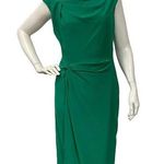 New York And Company Eva Mendes womens Sheath Twisted Asymmetric green dress Sz 2 Photo 0