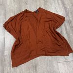 Susan Graver  weekend jersey knit relaxed oversized Rust Open Front Cardigan Photo 3
